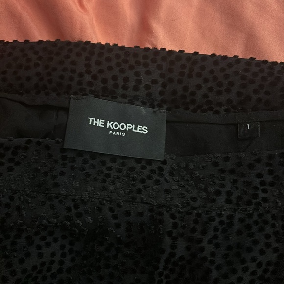 The Kooples Flowing Short Black Polka Dot Print Skirt (Size 1 FR = Size 4 USA) - Picture 4 of 8